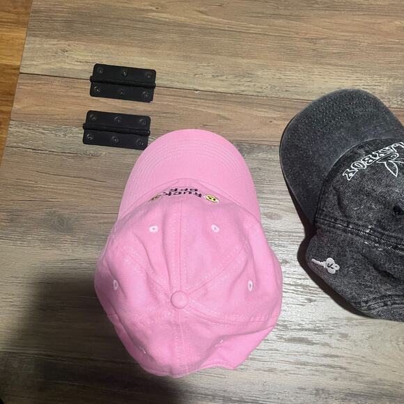 Stickie Bandits Pink Cotton "F Off" Embroidered Baseball Cap - Picture 2 of 4